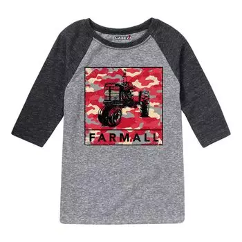 Футболка Case IH Camo Farmall с рисунком реглан для мальчиков 8–20 лет Licensed Character