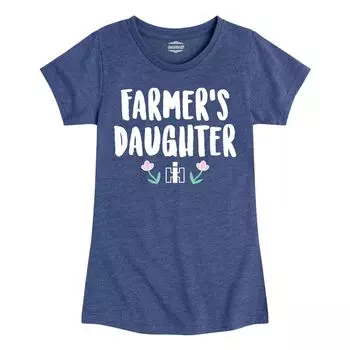 Футболка Case IH Farmers Daughter для девочек 7–16 лет с графическим рисунком Licensed Character, синий