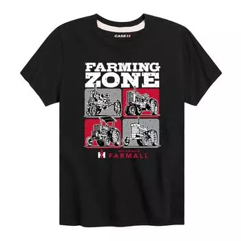 Футболка Case IH Farming Zone для мальчиков 8–20 лет с графическим рисунком Licensed Character, черный