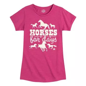 Футболка Case IH Horses For Days для девочек 7–16 лет с графическим рисунком Licensed Character, фиолетовый