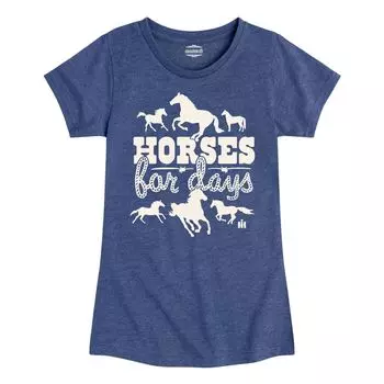 Футболка Case IH Horses For Days для девочек 7–16 лет с графическим рисунком Licensed Character, синий