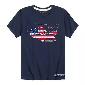 Футболка Case IH Magnum USA для мальчиков 8–20 лет с рисунком карты Licensed Character, синий