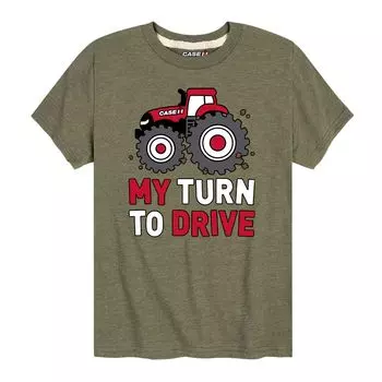 Футболка Case IH My Turn To Drive для мальчиков 8–20 лет с графическим рисунком Licensed Character, зеленый