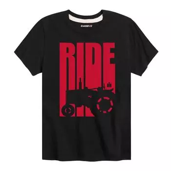 Футболка Case IH Retro Ride Tractor для мальчиков 8–20 лет с графическим рисунком Licensed Character, черный