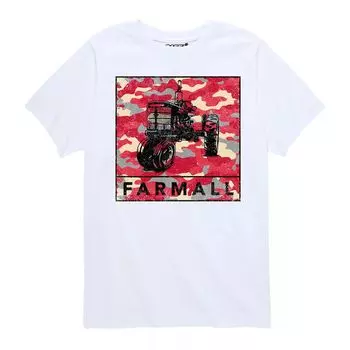Футболка Case IH с камуфляжным принтом Farmall для мальчиков 8–20 лет Licensed Character, белый