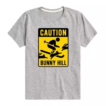 Футболка Caution Bunny Hill Skiing для мальчиков 8–20 лет с рисунком Licensed Character