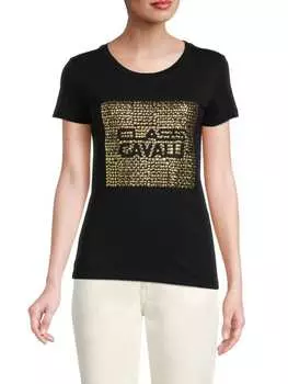 Футболка Cavalli CLASS с логотипом, черный