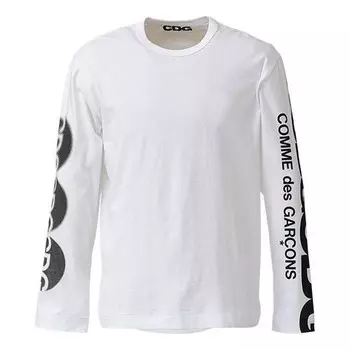 Футболка cdg string mark logo long-sleeve tee 'white' Comme Des Garcons, белый