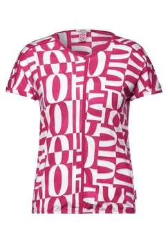 Футболка Cecil, розовый/белый