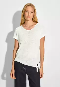 Футболка Cecil с V-образным вырезом, белый