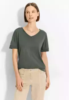 Футболка Cecil с V-образным вырезом, хаки