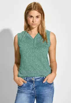 Футболка Cecil с V-образным вырезом, зеленый