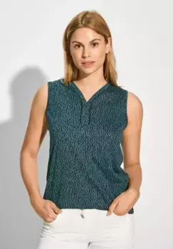 Футболка Cecil с V-образным вырезом, зеленый