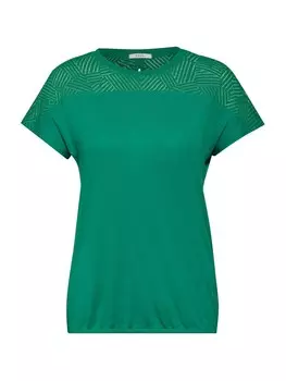 Футболка CECIL Shirt Burn-Out, изумрудный