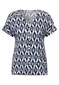 Футболка CECIL Shirt, черный/белый