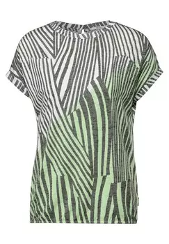 Футболка CECIL Shirt, цвет mint/dark green
