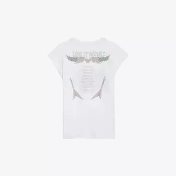 Футболка cecilia из органического хлопка с приспущенными рукавами и стразами Zadig&Voltaire, цвет blanc