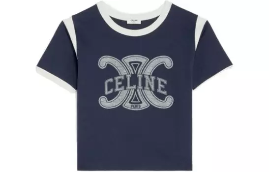 Футболка Celine Triomphe Regular, темно-синий