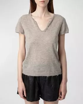 Футболка Celsy Cashmere Henley Zadig & Voltaire, цвет Latte
