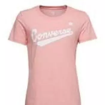 Футболка center front logo t-shirt 'pink white' Converse, розовый