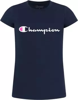 Футболка Champion Classic Script Short Sleeve Graphic Tee, темно-синий