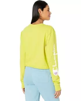 Футболка Champion Cropped Long Sleeve Boyfriend Tee, цвет Kelp