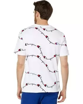 Футболка Champion Heritage All Over Print Tee, цвет Script Big Wave White