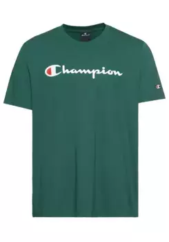 Футболка Champion "Icons Crewneck T-Shirt Large Logo" с принтом логотипа, зеленый