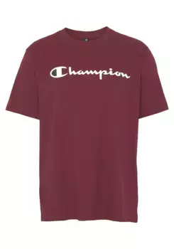 Футболка Champion "Классическая футболка с круглым вырезом с большим логотипом", бордовый