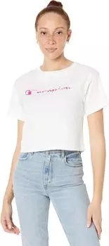 Футболка Champion The Cropped Tee - Space Dye, цвет White/Inari