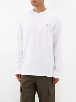 Футболка chase с длинными рукавами из хлопкового джерси Carhartt WIP, белый