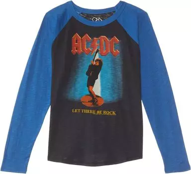 Футболка Chaser ACDC - Let There Be Rock Long Sleeve Raglan Tee, цвет Licorice