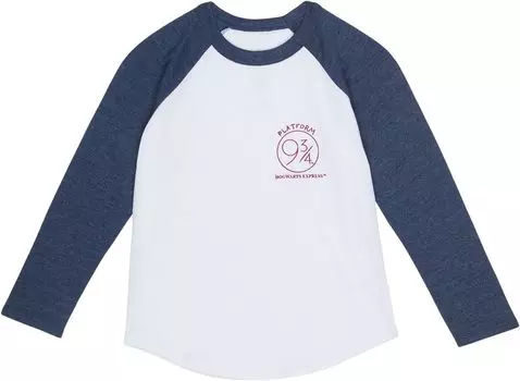 Футболка Chaser Harry Potter Platform 9 3/4 Vintage Jersey Baseball Tee, цвет White/Harry Potter Blue