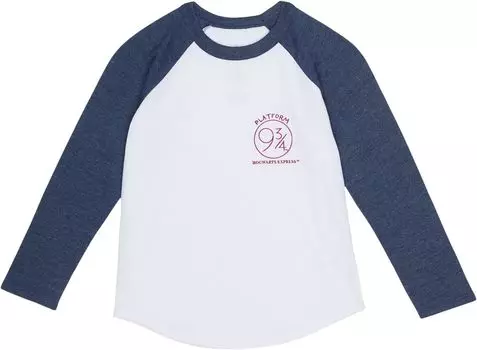 Футболка Chaser Harry Potter Platform 9 3/4 Vintage Jersey Baseball Tee, цвет White/Harry Potter Blue