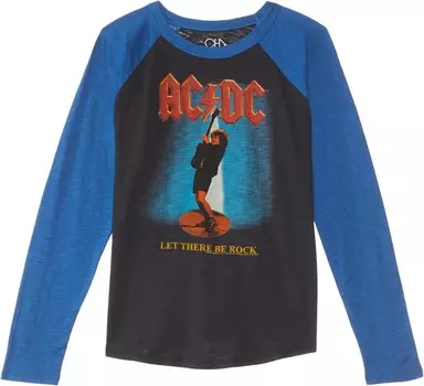 Футболка Chaser Kids ACDC - Let There Be Rock Long Sleeve Raglan Tee, цвет Licorice
