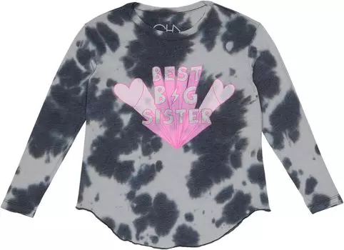 Футболка Chaser Recycled Vintage Jersey Long Sleeve Shirttail Tee, цвет Black/White Crystal Wash