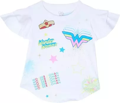 Футболка Chaser Super Soft Vintage Jersey Flutter Sleeve Shirttail Tee, цвет White 2