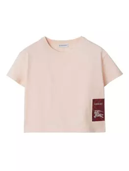 Футболка Check Label Burberry Kids, розовый