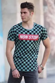 Футболка Checkerboard Printed Mint Green 2621 MADMEXT