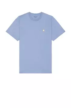 Футболка «Чейз» Carhartt Wip, цвет Charm Blue & Gold