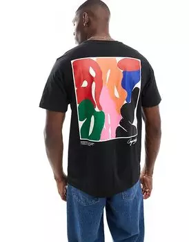 Футболка черного цвета с рисунком на спине adidas Originals