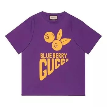 Футболка cherry t-shirt 'purple yellow' Gucci, фиолетовый