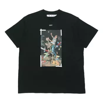 Футболка chest painting printing short sleeve black Off-White, черный