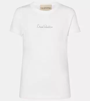 Футболка Chez из хлопкового джерси Valentino, Avorio