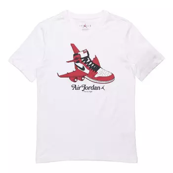 Футболка чикаго баскетбол с принтом короткий рукав Air Jordan, белый