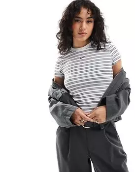 Футболка Chill в полоску белого и коричневого цветов Nike