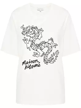 Футболка Chinese Dragon Maison Kitsun, белый