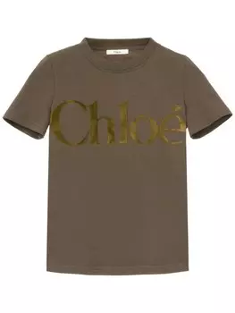 Футболка Chlo с флокированным логотипом, зеленый