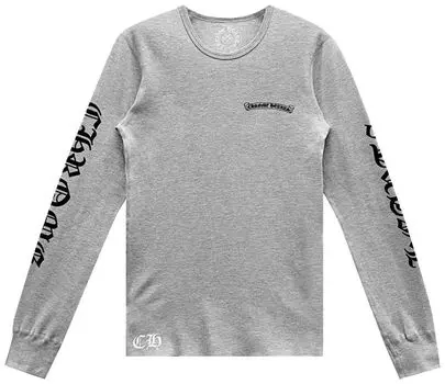 Футболка Chrome Hearts Scroll Logo Long-Sleeve Thermal T-Shirt 'Grey', серый