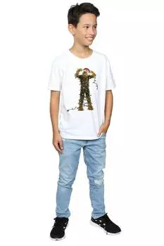 Футболка Чубакка с рождественскими огнями Star Wars, белый